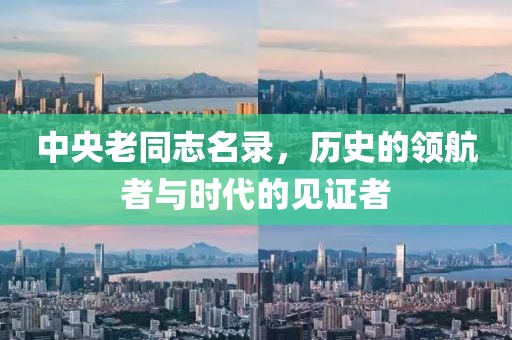 中央老同志名录，历史的领航者与时代的见证者