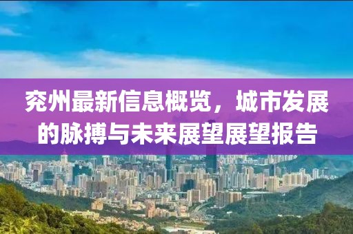 兖州最新信息概览，城市发展的脉搏与未来展望展望报告
