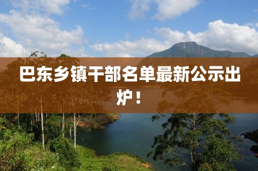 巴东乡镇干部名单最新公示出炉！