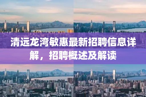 清远龙湾敏惠最新招聘信息详解，招聘概述及解读
