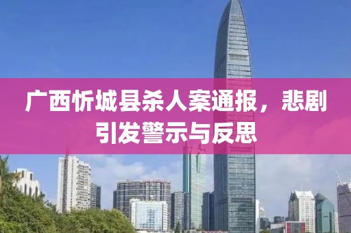 广西忻城县杀人案通报，悲剧引发警示与反思