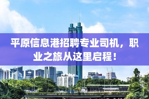 平原信息港招聘专业司机，职业之旅从这里启程！