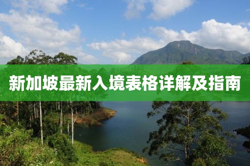 新加坡最新入境表格详解及指南