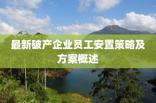 最新破产企业员工安置策略及方案概述