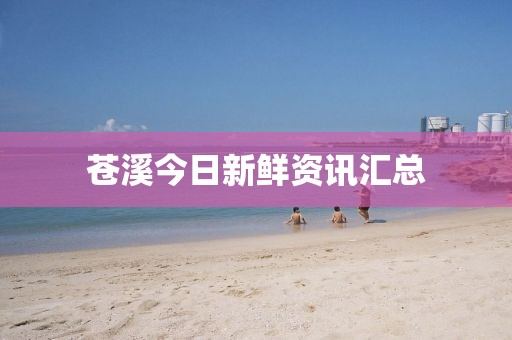苍溪今日新鲜资讯汇总