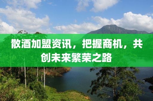 散酒加盟资讯，把握商机，共创未来繁荣之路