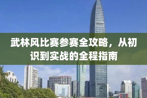武林风比赛参赛全攻略，从初识到实战的全程指南