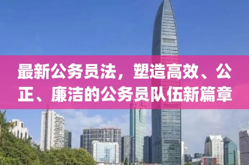 最新公务员法，塑造高效、公正、廉洁的公务员队伍新篇章