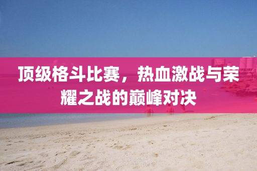 顶级格斗比赛，热血激战与荣耀之战的巅峰对决