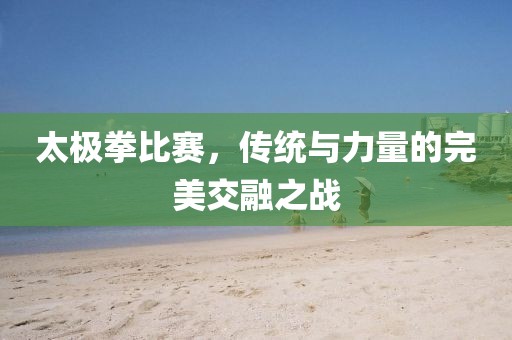 太极拳比赛，传统与力量的完美交融之战