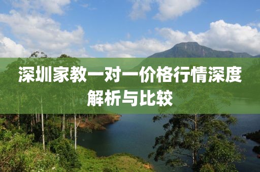 深圳家教一对一价格行情深度解析与比较