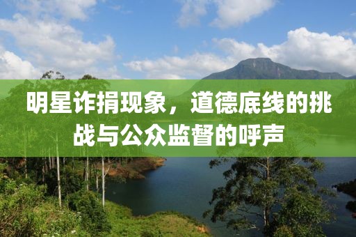 明星诈捐现象，道德底线的挑战与公众监督的呼声
