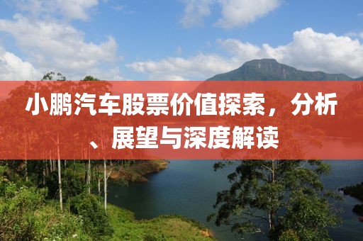小鹏汽车股票价值探索，分析、展望与深度解读