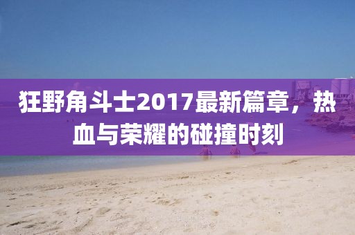 狂野角斗士2017最新篇章，热血与荣耀的碰撞时刻