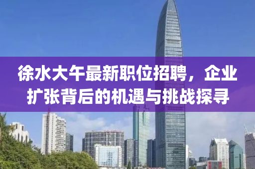 徐水大午最新职位招聘，企业扩张背后的机遇与挑战探寻