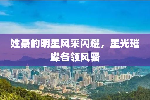 姓聂的明星风采闪耀，星光璀璨各领风骚