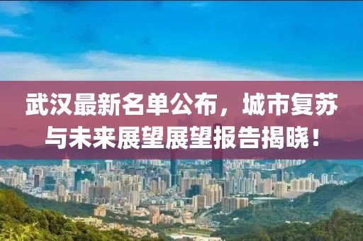 武汉最新名单公布，城市复苏与未来展望展望报告揭晓！