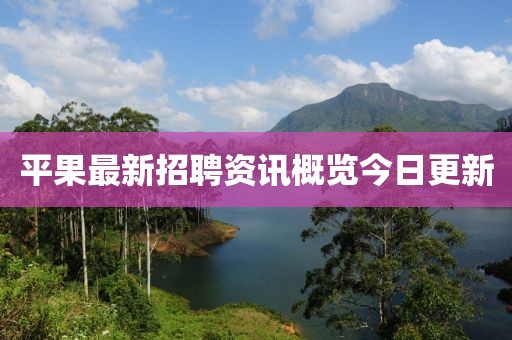 平果最新招聘资讯概览今日更新