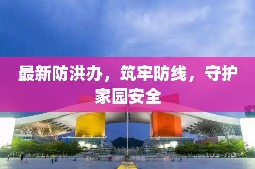 最新防洪办，筑牢防线，守护家园安全