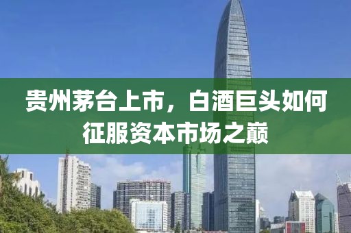贵州茅台上市，白酒巨头如何征服资本市场之巅