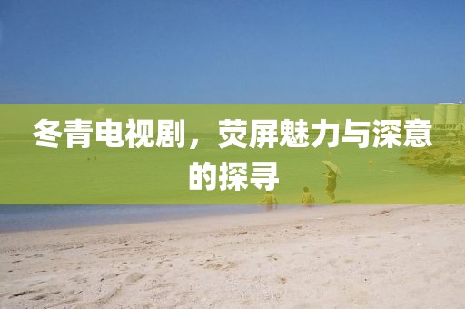 冬青电视剧，荧屏魅力与深意的探寻