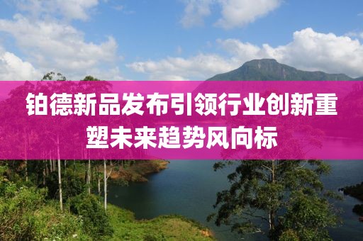 铂德新品发布引领行业创新重塑未来趋势风向标
