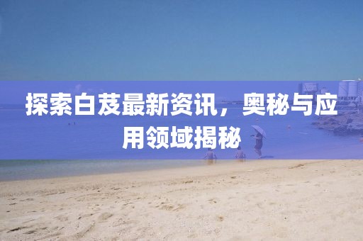 探索白芨最新资讯，奥秘与应用领域揭秘