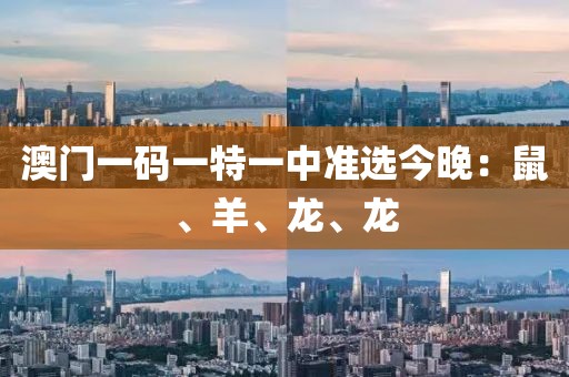 澳门一码一特一中准选今晚：鼠、羊、龙、龙