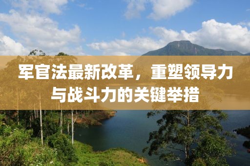 军官法最新改革，重塑领导力与战斗力的关键举措