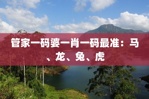 管家一码婆一肖一码最准：马、龙、兔、虎