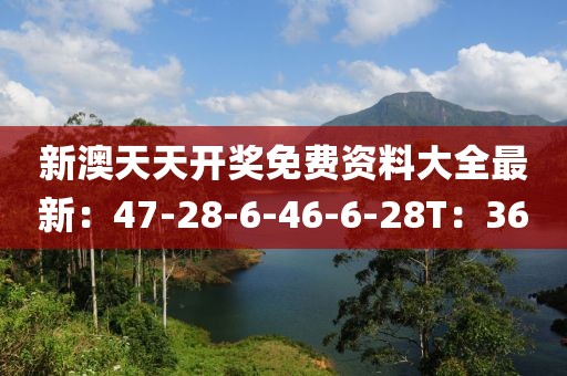 新澳天天开奖免费资料大全最新：47-28-6-46-6-28T：36