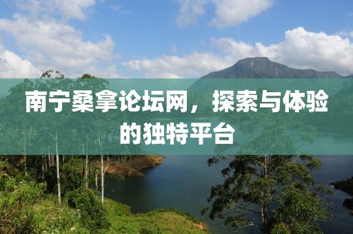 南宁桑拿论坛网，探索与体验的独特平台