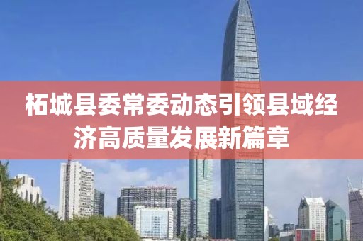 柘城县委常委动态引领县域经济高质量发展新篇章