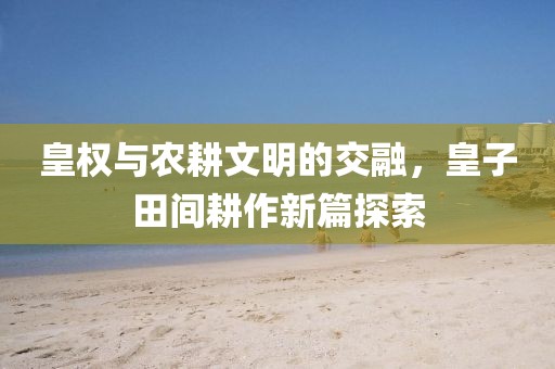 皇权与农耕文明的交融，皇子田间耕作新篇探索