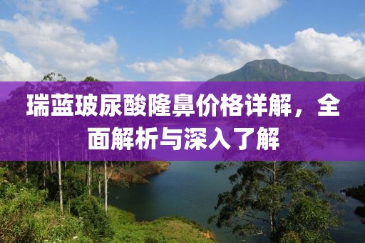 瑞蓝玻尿酸隆鼻价格详解，全面解析与深入了解