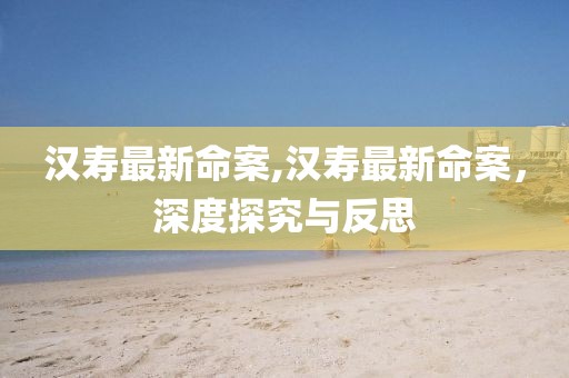 汉寿最新命案,汉寿最新命案，深度探究与反思