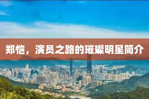 郑恺，演员之路的璀璨明星简介
