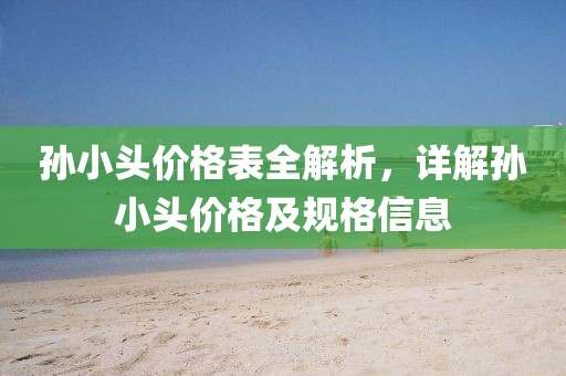 孙小头价格表全解析，详解孙小头价格及规格信息
