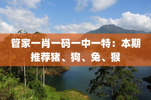 管家一肖一码一中一特：本期推荐猪、狗、兔、猴