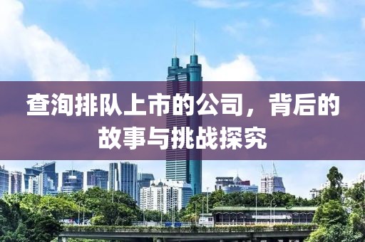 查洵排队上市的公司，背后的故事与挑战探究