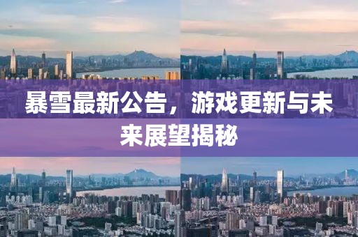 暴雪最新公告，游戏更新与未来展望揭秘