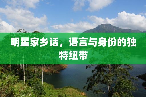 明星家乡话，语言与身份的独特纽带