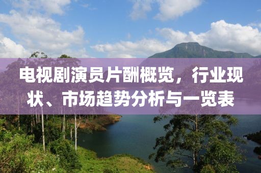 电视剧演员片酬概览，行业现状、市场趋势分析与一览表