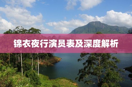 锦衣夜行演员表及深度解析