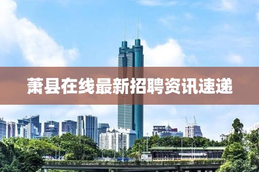 萧县在线最新招聘资讯速递