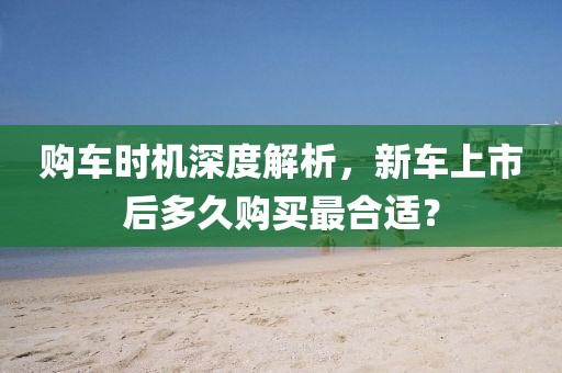 购车时机深度解析，新车上市后多久购买最合适？