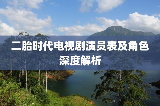 二胎时代电视剧演员表及角色深度解析