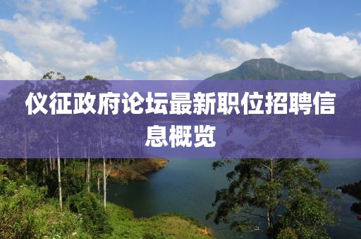 仪征政府论坛最新职位招聘信息概览