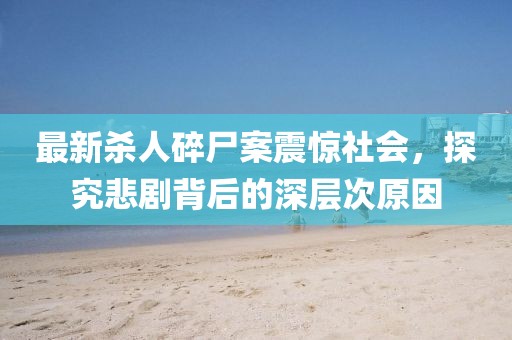 最新杀人碎尸案震惊社会，探究悲剧背后的深层次原因