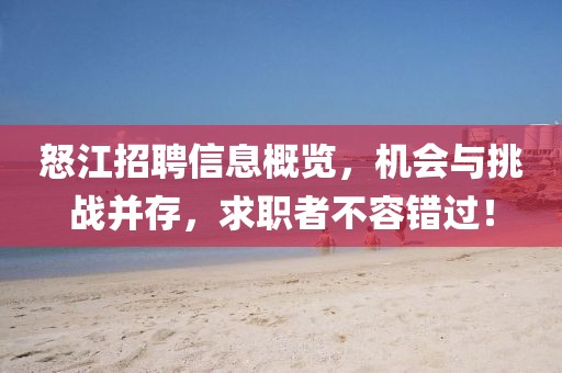 怒江招聘信息概览，机会与挑战并存，求职者不容错过！